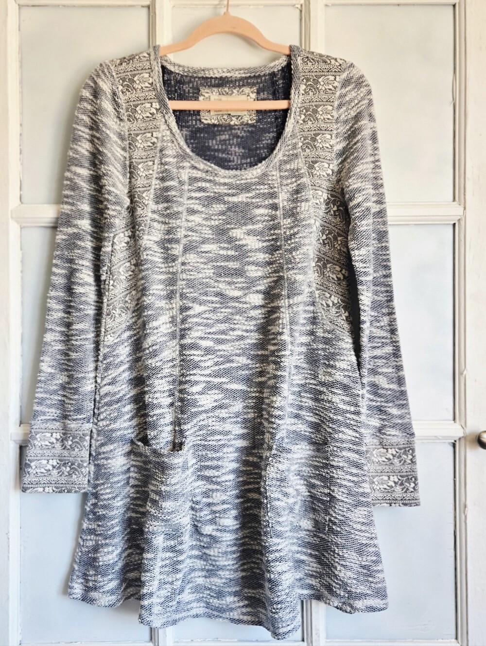 Anthro Saturday Sunday Mercer Marled Knit Sweater Dress Longsleeve Pockets Small